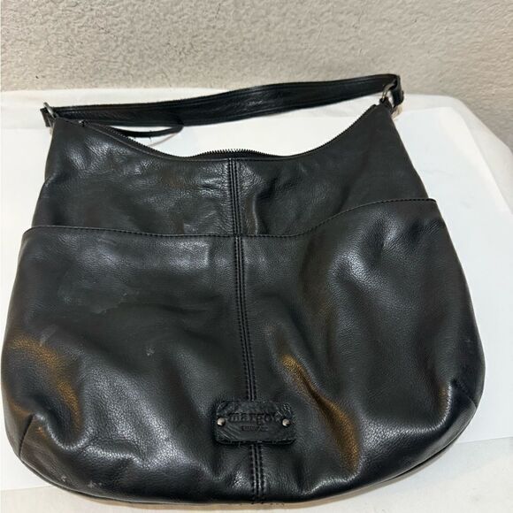 Margot hobo Genuine Black Leather shoulder bag - Picture 4 of 12